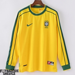 Brazílie 1998 Retro Domácí Dres Dlouhý Rukáv